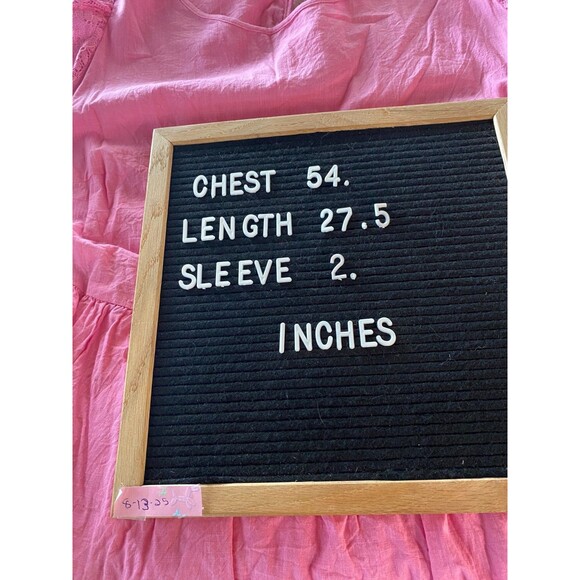 Shein Fit Womans Plus Sz 22 Pink Ruffled W/Puffy Lace Sleeves Top - Picture 10 of 10